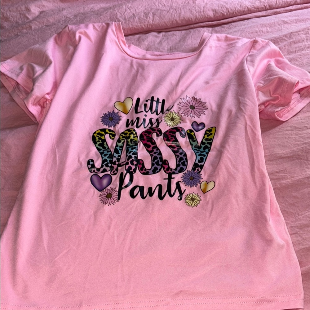 Pink Short Sleeve Tee with Sassy Graphic